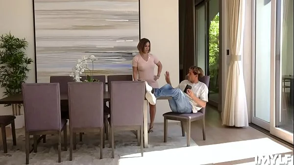 Blue eyed MILF Betty Foxxx banging her stepson as she suck his thick young cock