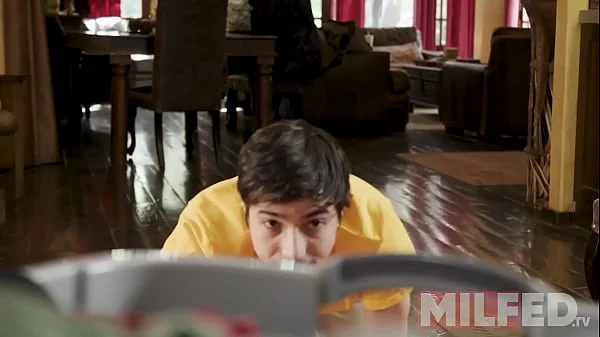 Mature StepMom Caught her Stepson Masturbating with her Lingerie