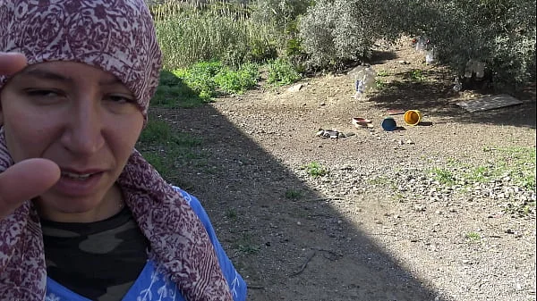 A hornyTurkish muslim cuckold wife has sex in public with american soldier